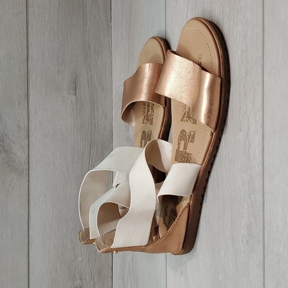 Sorel Comfort Ankle Leather Ella Crisscross Strap Sandals Flats shoes sz 8.5 - Picture 3 of 14